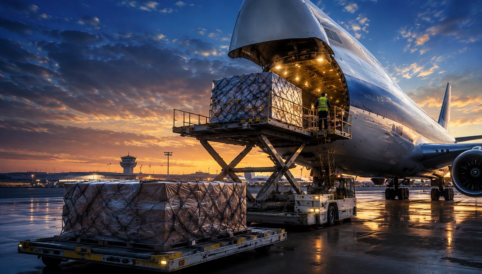 Marfa cargo incarcata in avion pentru import China Romania